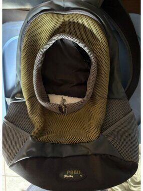 Paws Wacky Pet Carrier Backpack With Mesh Ventilation – Gray & Olive